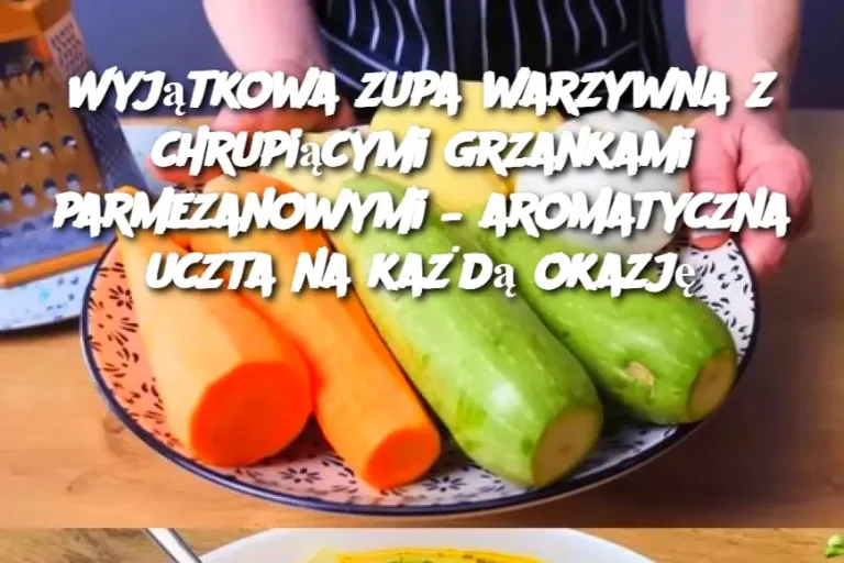 Wyjątkowa zupa warzywna z chrupiącymi grzankami parmezanowymi – aromatyczna uczta na każdą okazję