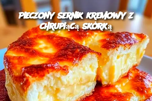 Pieczony sernik kremowy z chrupiącą skórką