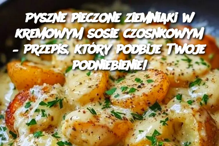 Pyszne pieczone ziemniaki w kremowym sosie czosnkowym – Przepis, który podbije Twoje podniebienie!