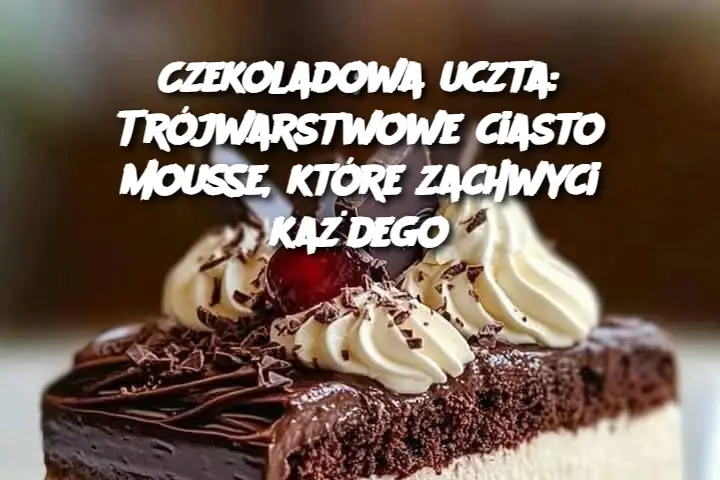 Czekoladowa uczta: Trójwarstwowe ciasto mousse, które zachwyci każdego