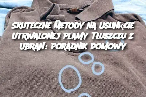 Skuteczne Metody na Usunięcie Utrwalonej Plamy Tłuszczu z Ubrań: Poradnik Domowy