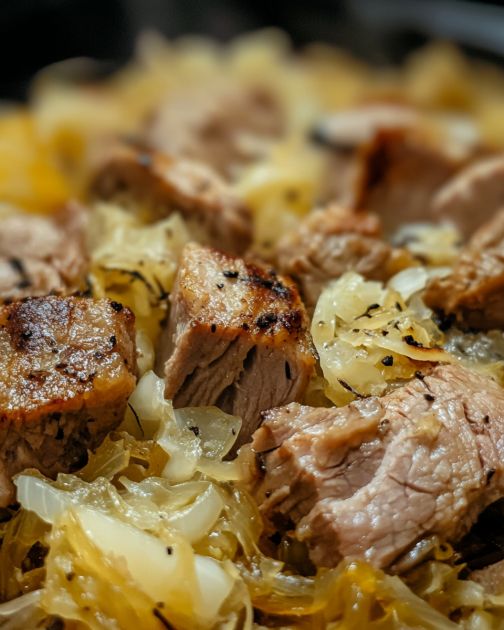 „Amish New Year Feast” – to danie zawsze przypomina mi o amiszowskiej tradycji rozpoczynania roku szczęściem i dobrym jedzeniem!