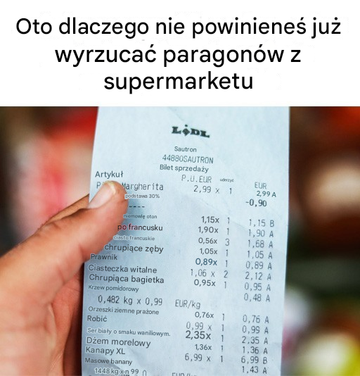 Dowiedz się, dlaczego zawsze należy zabierać ze sobą paragon w supermarkecie