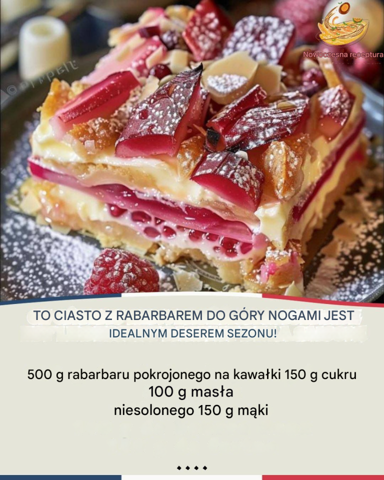 TO CIASTO Z RABARBAREM DO GÓRY NOGAMI JEST IDEALNYM DESEREM SEZONU!