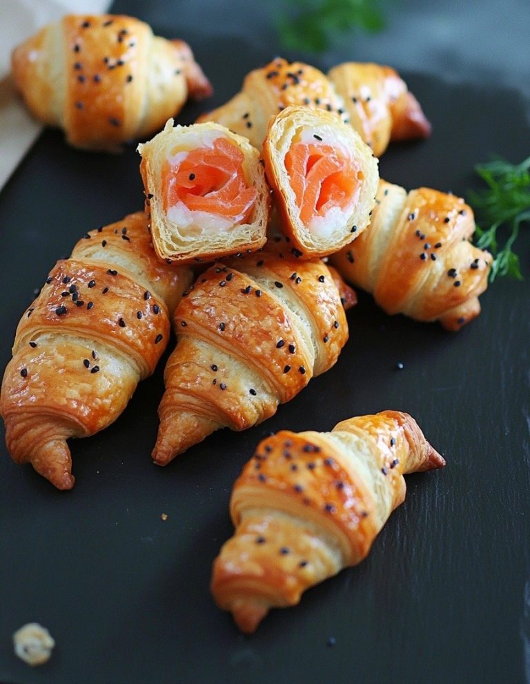 Mini Croissanty z Wędzonym Łososiem