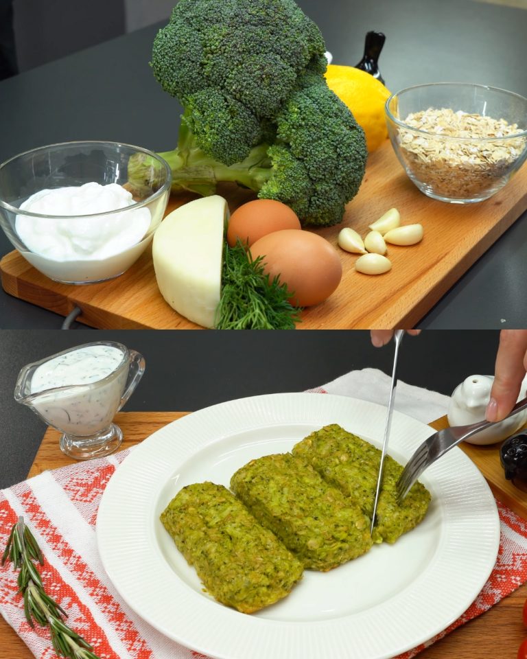 Brokuły i owsianka z sosem jogurtowo-cytrynowo-czosnkowym