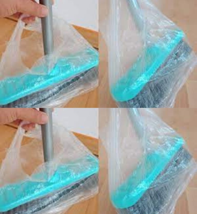 Załóż plastikową torbę na miotłę, bo to coś, co robi każda gospodyni domowa: nie wliczając odkurzaczy