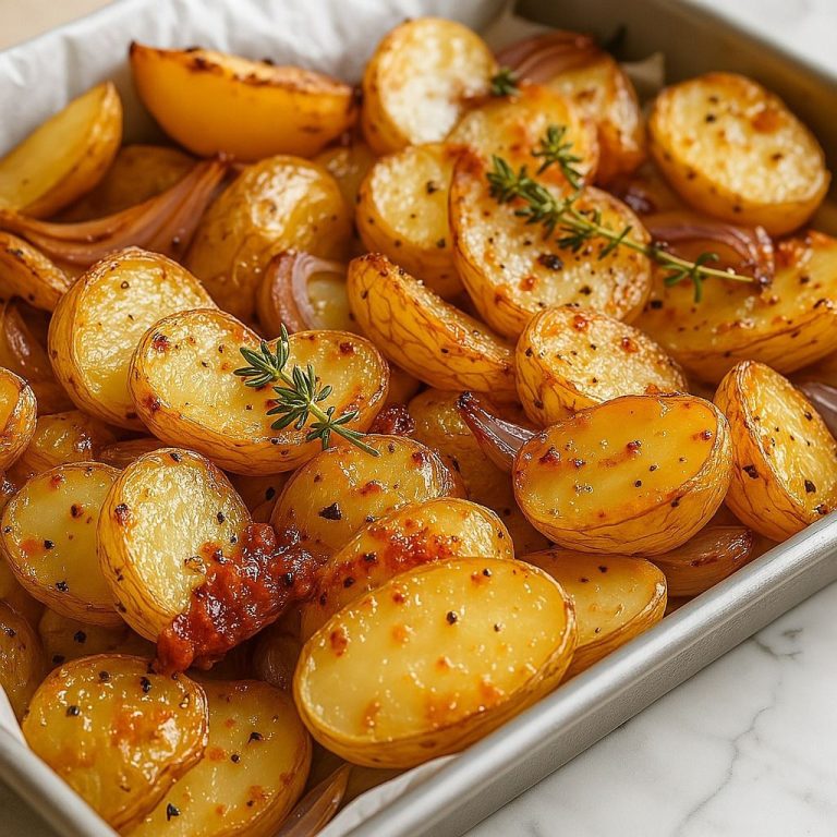 Pieczone w piekarniku ziemniaki i cebula