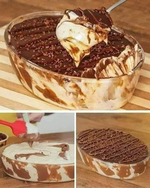 Kremowy deser z ciasteczkami i polewą czekoladową bez pieczenia