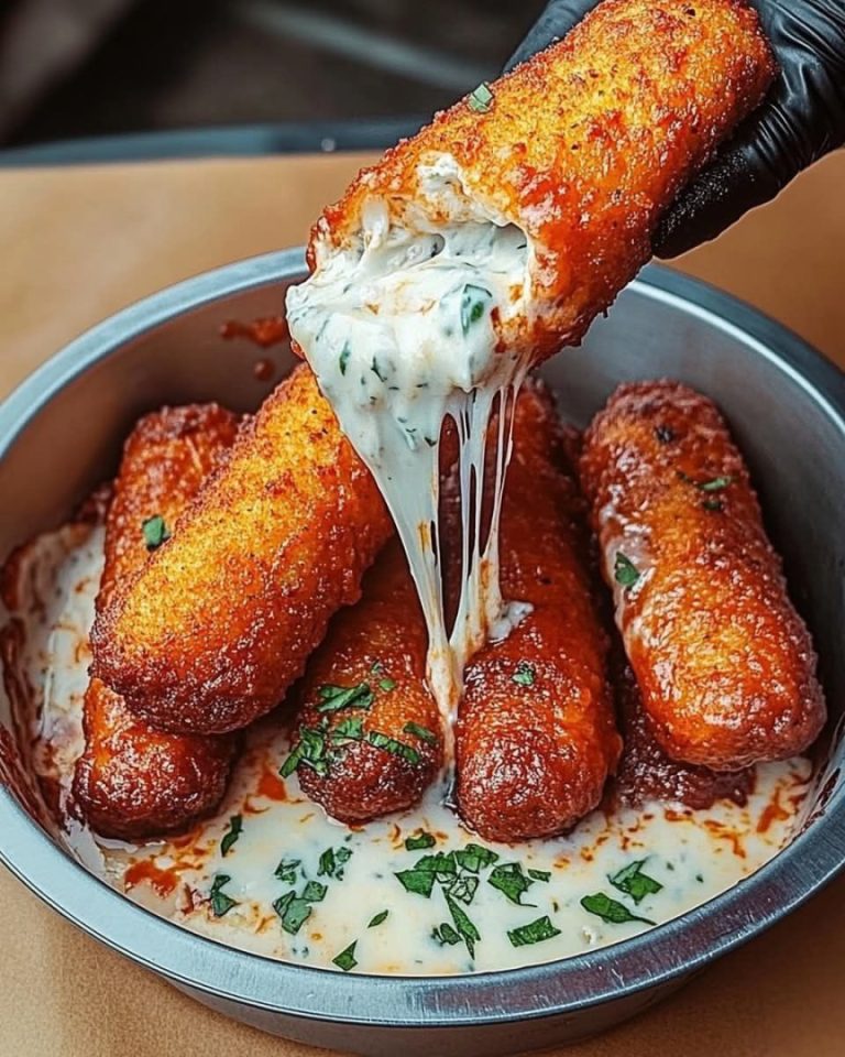 Chrupiące paluszki mozzarelli z sosem marinara i kremowym dipem