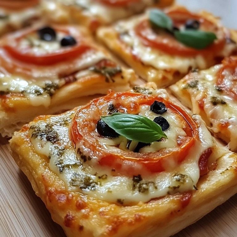 Przystawka w stylu pizzy, ciastka francuskie