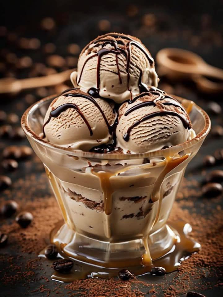 Lody kawowe z czekoladą i karmelem