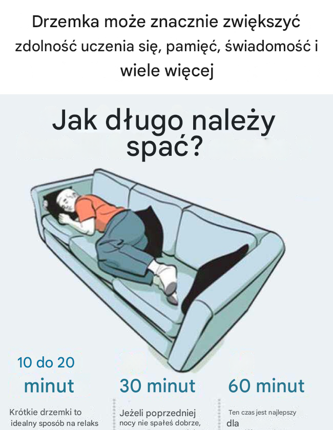 Drzemka może znacznie zwiększyć zdolność uczenia się, pamięć, świadomość i wiele więcej