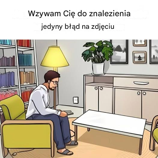 Test IQ obrazkowy: Stan najwyższej gotowości! Mężczyzna w czytelni jest w niebezpieczeństwie. Znajdź błąd w 9 sekund!