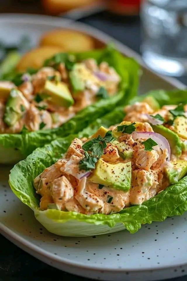 Sałatka z kurczakiem, awokado i sałatą