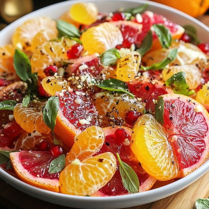 Zimowa sałatka cytrusowa z winegretem miodowym