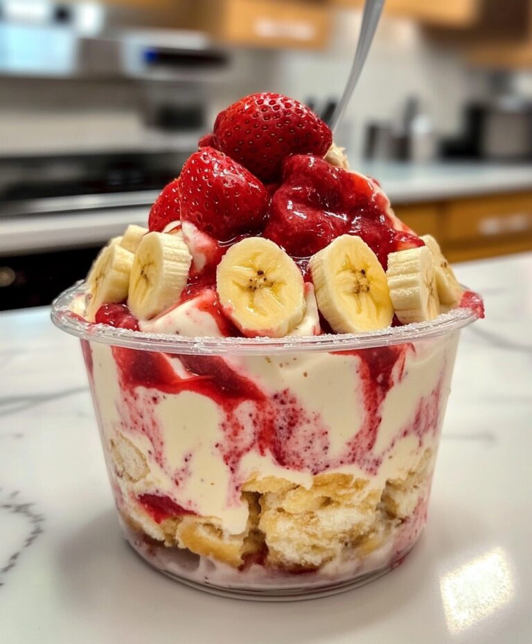 Budyń truskawkowo-bananowy Kremowy deser truskawkowo-bananowy