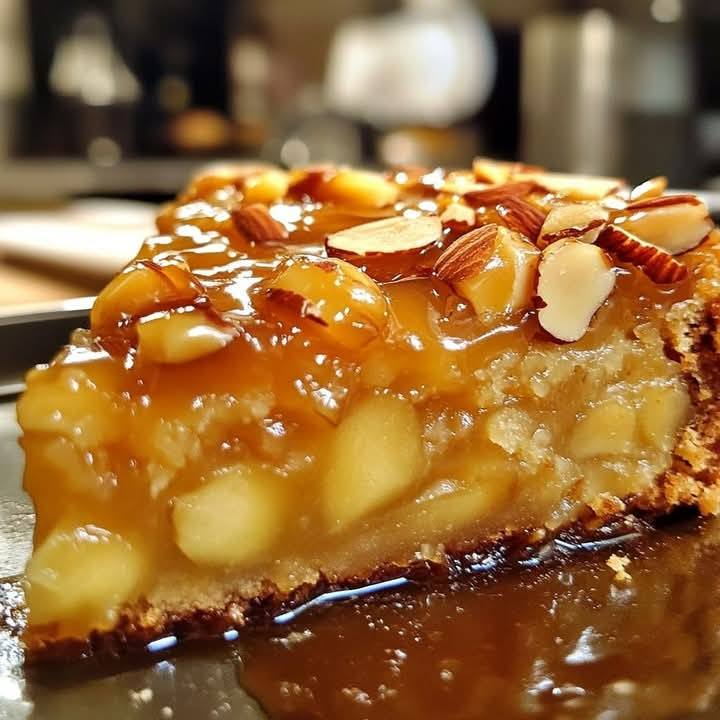 Miękkie ciasto jabłkowo-migdałowe z solonym karmelem