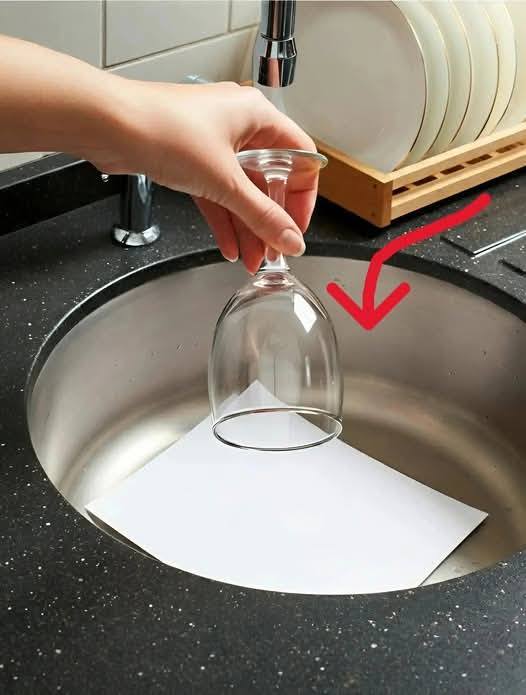 Kiedy jadę w podróż, zawsze wkładam do zlewu szklankę i kartkę papieru. Zrozumiesz, dlaczego ta sztuczka naprawdę może zrobić różnicę — powiem ci!