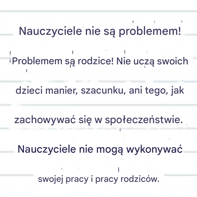 List nauczyciela na temat znaczenia roli rodziców w wychowaniu dzieci