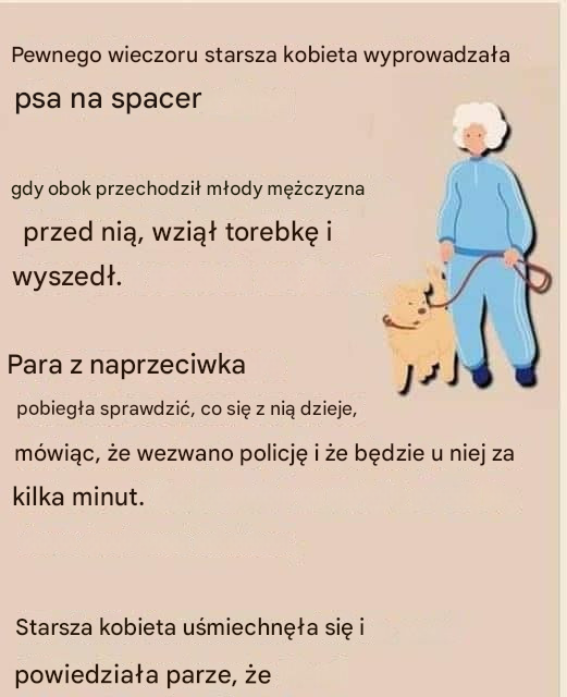 Starsza kobieta wyprowadzała psa na spacer