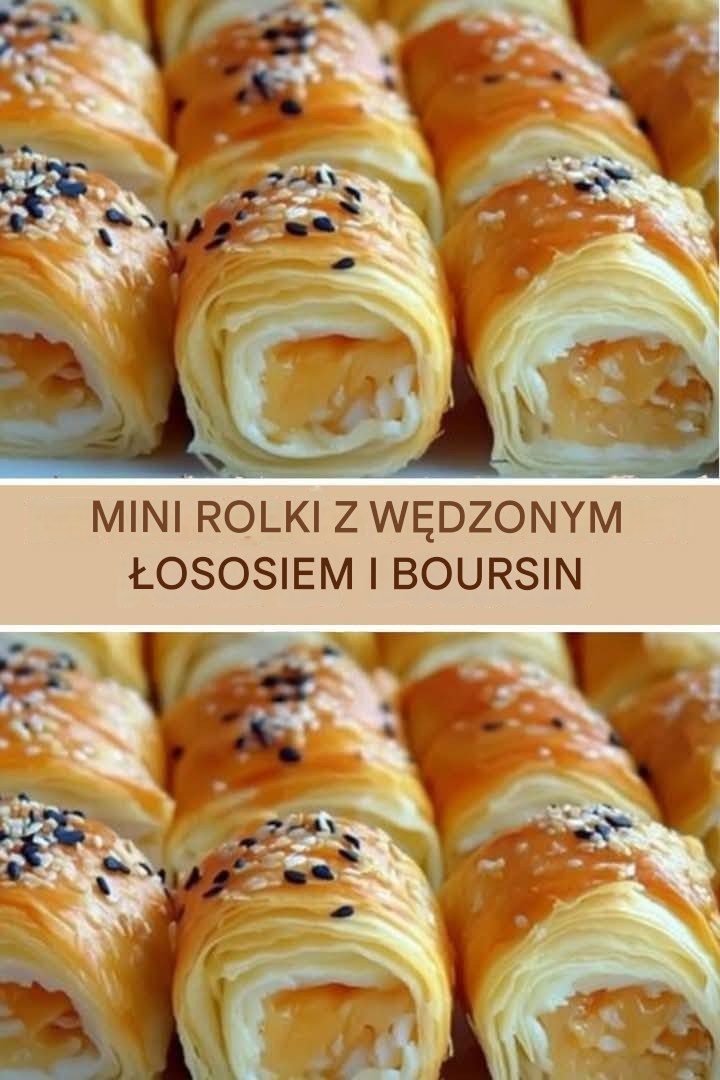 Mini rolki z wędzonym łososiem i serem Boursin