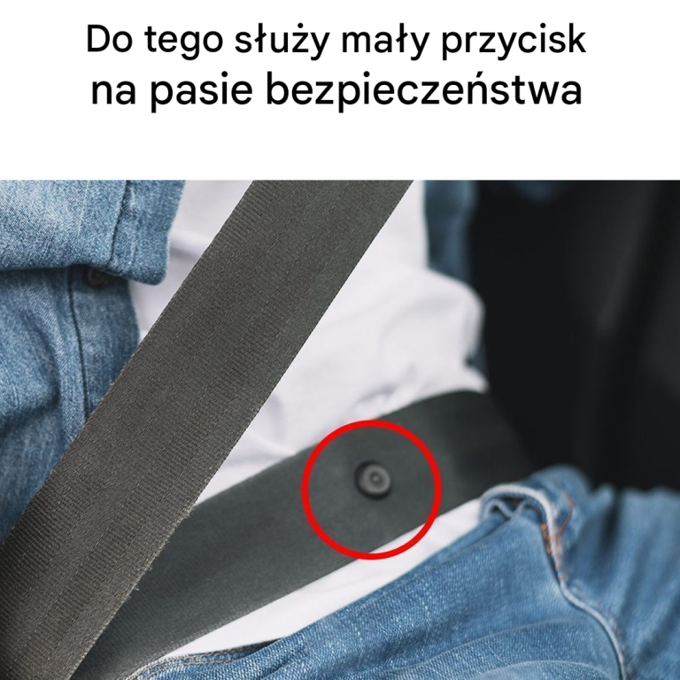 Czy wiesz, do czego służy ten mały przycisk przy pasie bezpieczeństwa?