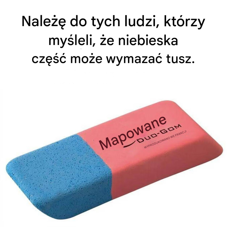 Ale do czego właściwie służy niebieska część gumki?