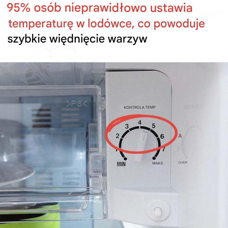 95% osób nieprawidłowo ustawia temperaturę w lodówce, co powoduje szybkie więdnięcie warzyw