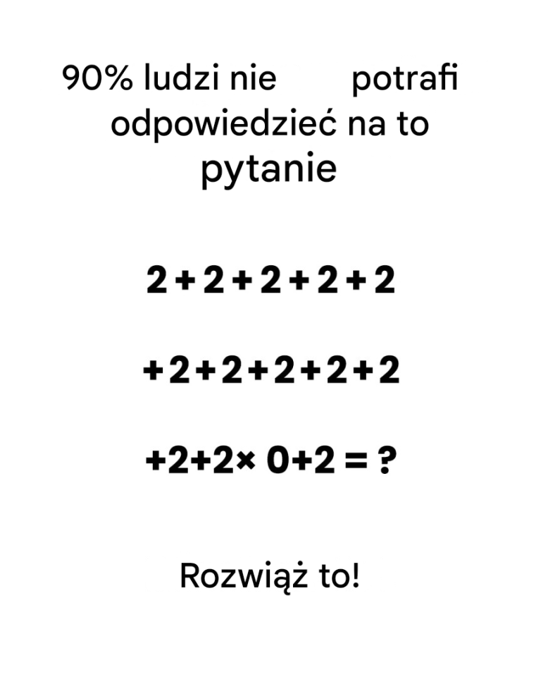 90% ludzi nie potrafi poprawnie odpowiedzieć na to zadanie matematyczne