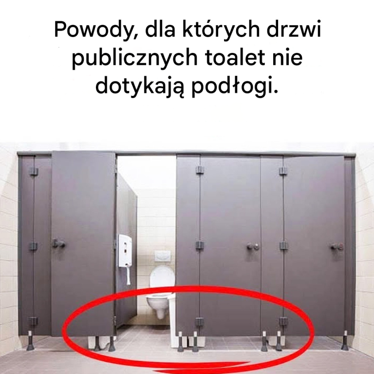 Dlaczego drzwi toalet nie dotykają podłogi?