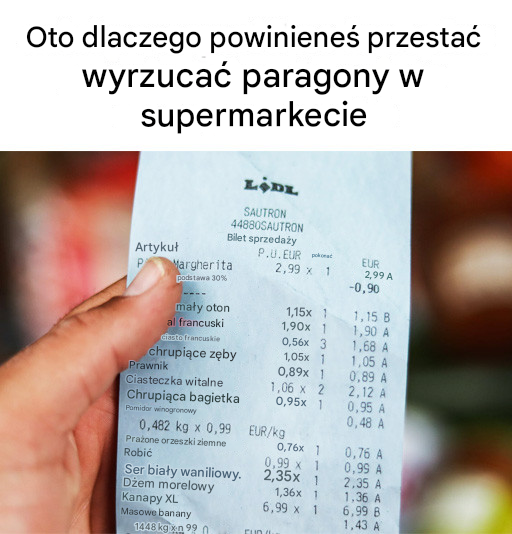Mało znane zalety paragonów z supermarketu