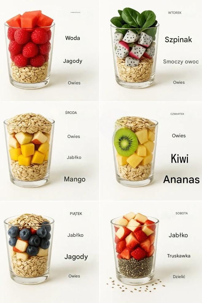 Zdrowy plan posiłków z owsianką i owocami