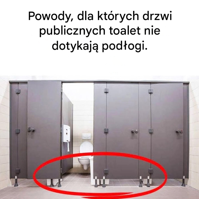 Dlaczego drzwi toalet nie dotykają podłogi?
