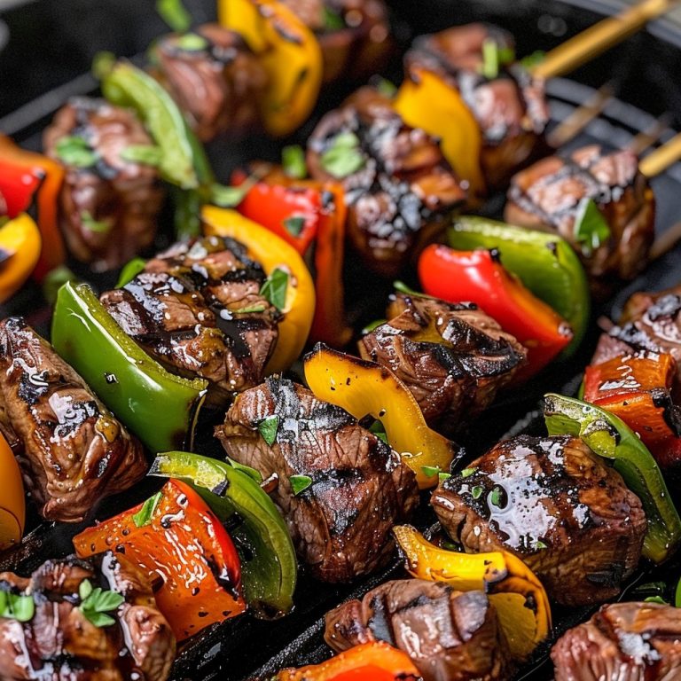 Soczyste grillowane szaszłyki ze stekiem