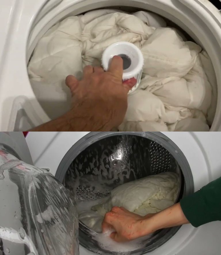 Niesamowity trik, który pozwala włożyć kołdrę do pralki bez żadnych problemów.