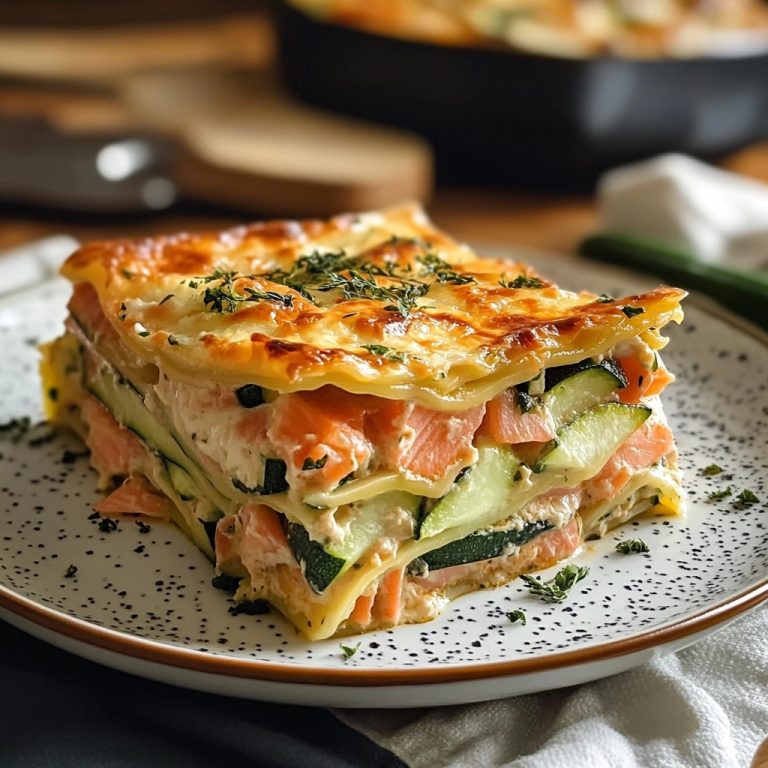 Lasagne z łososiem i cukinią