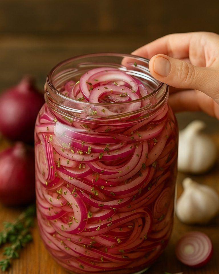 Domowe marynowane czerwone cebule