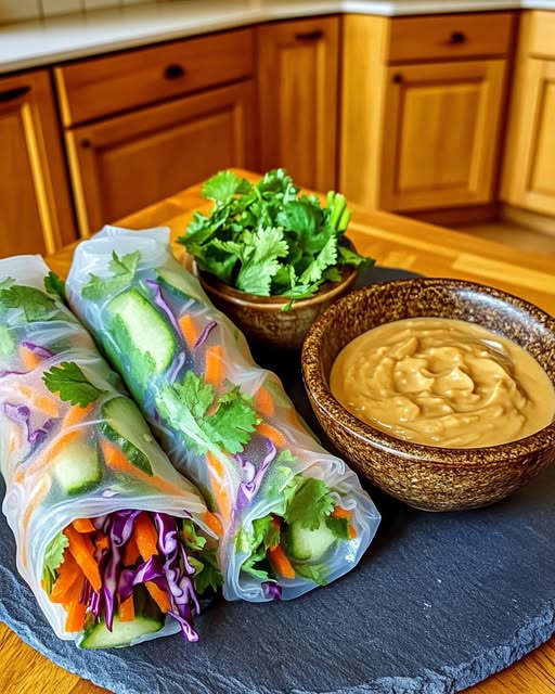 Domowe tajskie sajgonki i pikantny sos orzechowy