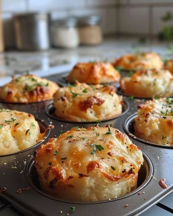 Składniki Potrzebne są następujące składniki: 3 szklanki zimnego puree ziemniaczanego, 1 duże jajko, 1 szklanka startego sera cheddar, 1/4 szklanki posiekanego szczypiorku, 1/4 szklanki mąki uniwersalnej i 1/2 łyżeczki czosnku w proszku.  1/4 szklanki startego parmezanu, zarezerwowanego do wałkowania  – Ghee lub spray do smażenia do użycia na patelniach  Instrukcje 1. Spryskaj lub natłuść małą foremkę do muffinek sprayem do smażenia i ustaw piekarnik na 200 stopni Celsjusza (400 stopni Fahrenheita).  2. W dużej misce ostrożnie wymieszaj posiekany ser cheddar, szczypiorek, zimne puree ziemniaczane, jajko, mąkę, czosnek w proszku, sól i pieprz.  3. Uformuj z każdej kulki ciasta kulki o średnicy 1 cala i posyp je startym parmezanem.  4. Delikatnie wciśnij natłuszczone kulki ziemniaczane do wgłębień foremek do muffinek, aby uzyskać płatkowaty kształt.  5. Piecz bułeczki przez około 15 do 20 minut, aż będą złocistobrązowe i lekko chrupiące na wierzchu.  Krok 6: Po kilku minutach ostygnięcia wyjmij je z patelni. Podawaj, gdy są jeszcze ciepłe i ciesz się ich smakiem!  Aby uzyskać pełne instrukcje pieczenia, przejdź na następną stronę lub kliknij przycisk Otwórz (>) i nie zapomnij PODZIELIĆ się nimi ze znajomymi na Facebooku.