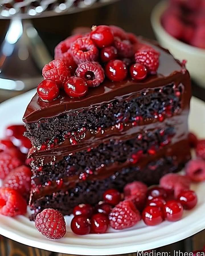 Ciasto Czekoladowo-Malinowe Truflowe