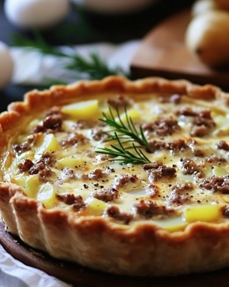 Quiche z mielonym mięsem i ziemniakami