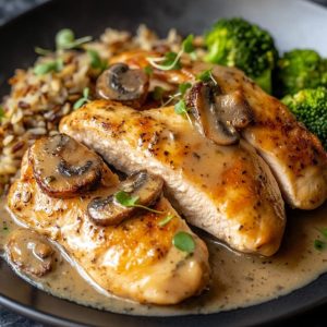 🍗 Pokrojony kurczak w kremowym sosie grzybowym