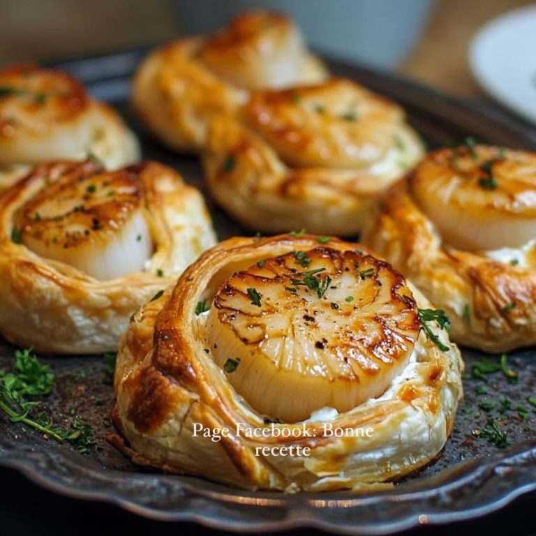 Przegrzebki w cieście francuskim (dla 4 osób)