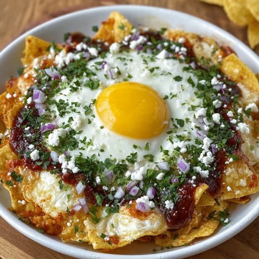 Czerwone Chilaquiles z Jajkiem