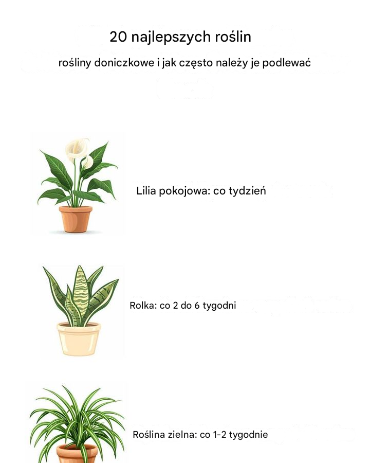 20 najpopularniejszych roślin doniczkowych i jak często podlewać każdą z nich