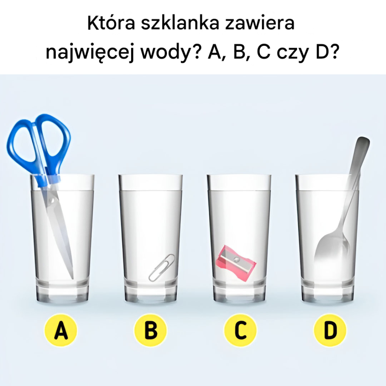 Która szklanka zawiera najwięcej wody?