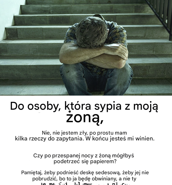 Mężczyzna pisze list do kochanka swojej żony