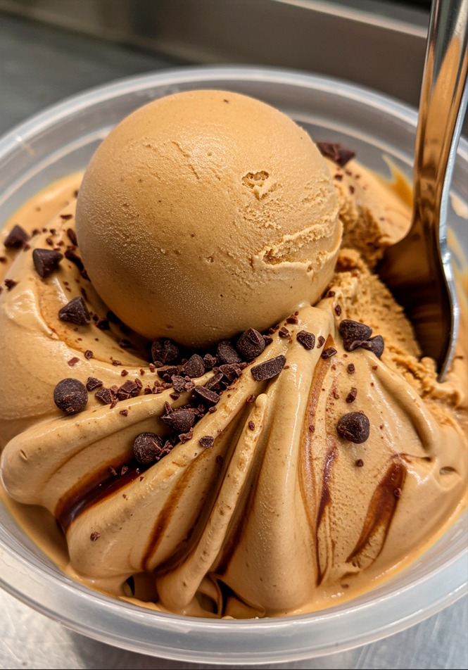 Kremowe domowe lody kawowe