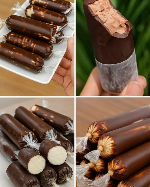 Domowe lody czekoladowe w torebce